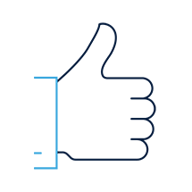 Icon drawing of a thumbs up.